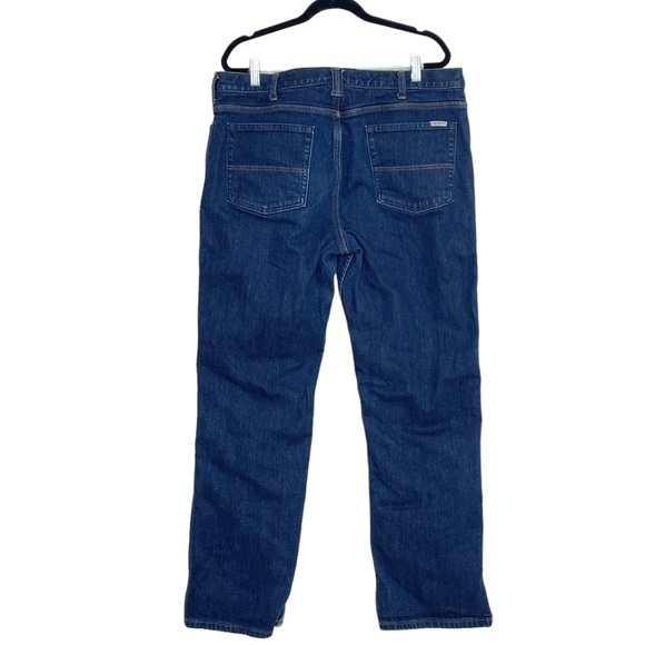 Carhartt Original Straight Fit Red Flannel Lines Jeans Blue Size 16 Short - Picture 5 of 13